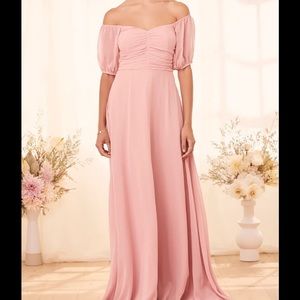 Lulus Off-the-Shoulder Puff Sleeve Maxi Dress